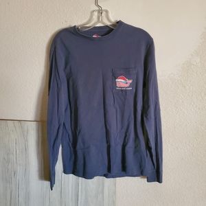 Vineyard Vines Navy Blue Long Sleeve Holiday Christmas Tree TShirt